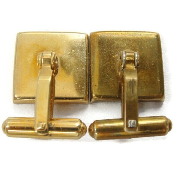 David Donahue Cufflinks Black Onyx Gold Tone Shirt Button Set Formal Tux Vintage - Picture 14 of 16